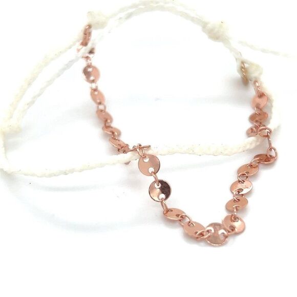 Pura Vida 2 Strand Rose Gold Discs Bracelet - Picture 2 of 3